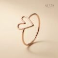 Minimal Heart Open Ring - Rose Gold