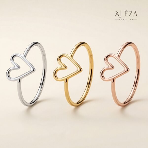 Minimal Heart Open Rings Minimal Heart Open Rings