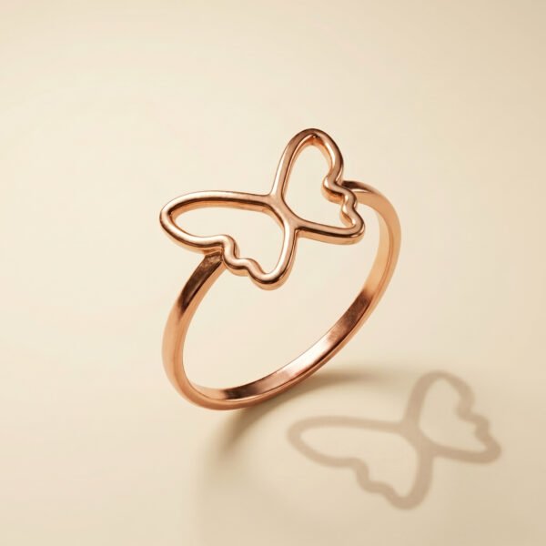 Butterfly Outline Open Ring Rose Gold