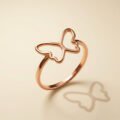 Butterfly Outline Open Ring Rose Gold