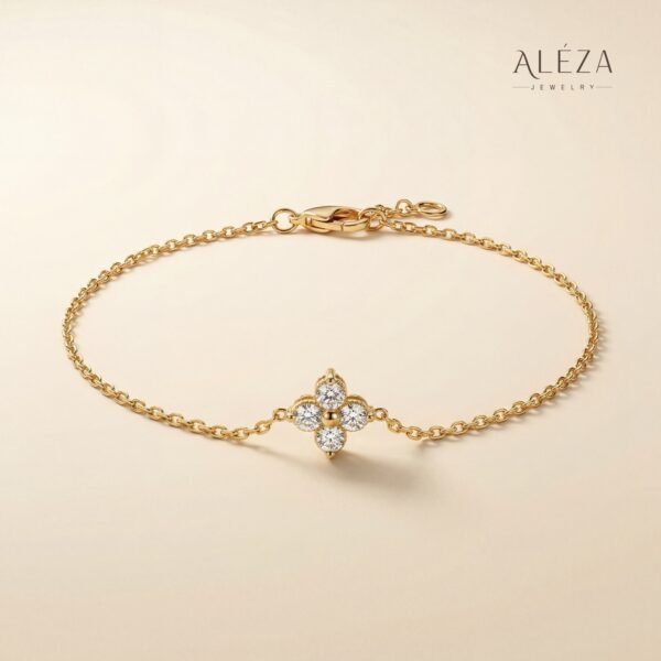 Clover Diamond Bracelet - Gold