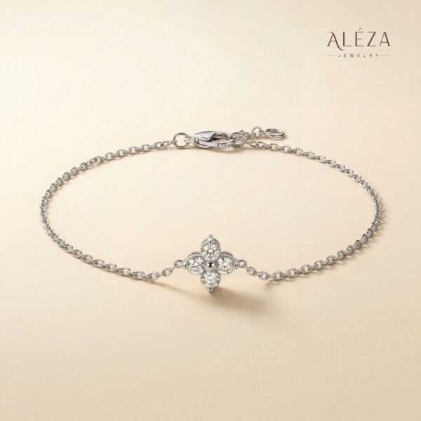 Clover Diamond Bracelet - Silver