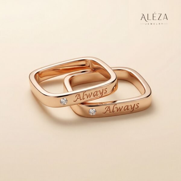 Couple Promise Rings Rose Gold