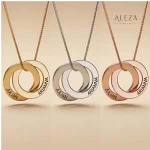 Couple Split Heart Name Necklace