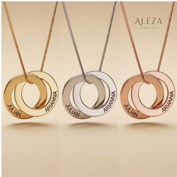Couple Split Heart Name Necklace
