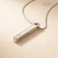 Custom Engraved Bar Necklace Silver
