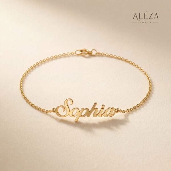 Custom Name Script Bracelet Gold