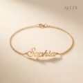 Custom Name Script Bracelet Gold