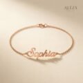 Custom Name Script Bracelet Rose Gold
