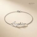 Custom Name Script Bracelet Silver
