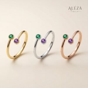 Dual Stone Open Ring