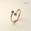 Dual Stone Open Ring Rose Gold