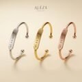 Engraved Roman Numeral Cuff Bracelet