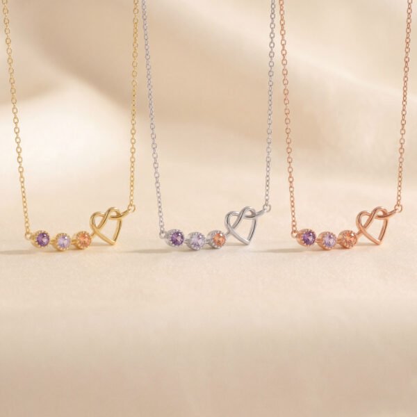 Infinity Heart Birthstone Necklace