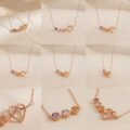 Infinity Heart Birthstone Necklace Rose Gold