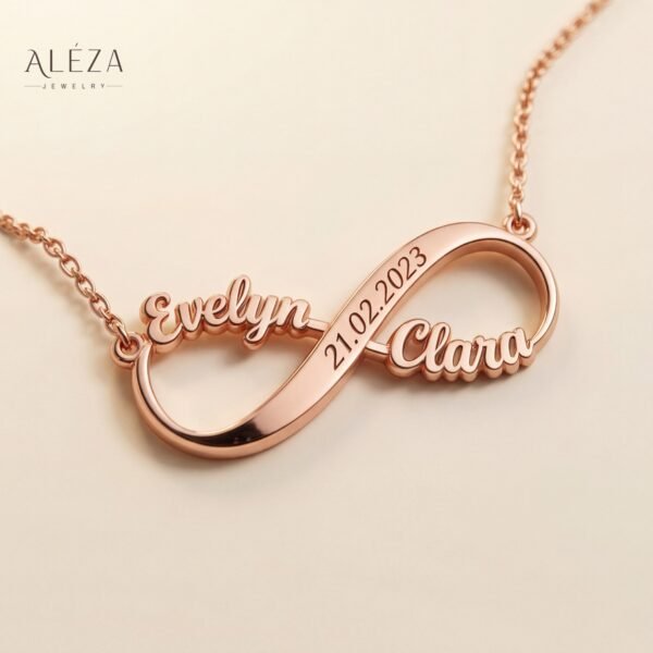 Infinity Name Necklace Rose Gold Plated