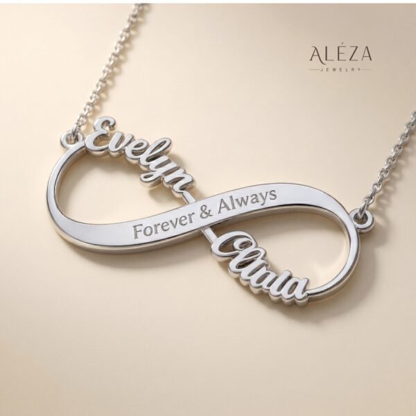 Infinity Name Necklace Silver