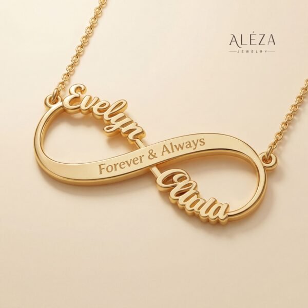Infinity Name Necklace Yellow Gold Plated