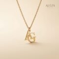 Initial Letter Pendant Necklace Gold