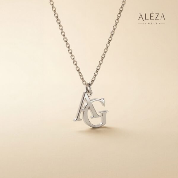 Initial Letter Pendant Necklace Silver
