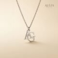 Initial Letter Pendant Necklace Silver