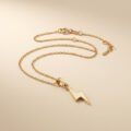 Lightning Bolt Pendant Necklace Gold