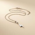 Lightning Bolt Pendant Necklace Silver