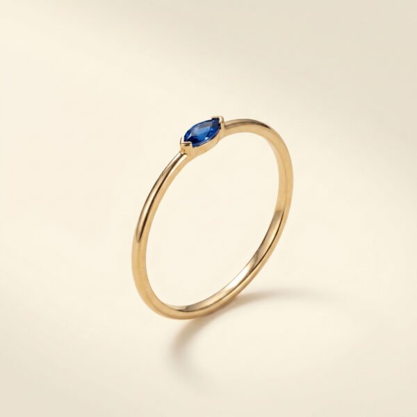 Marquise Sapphire Solitaire Ring Gold