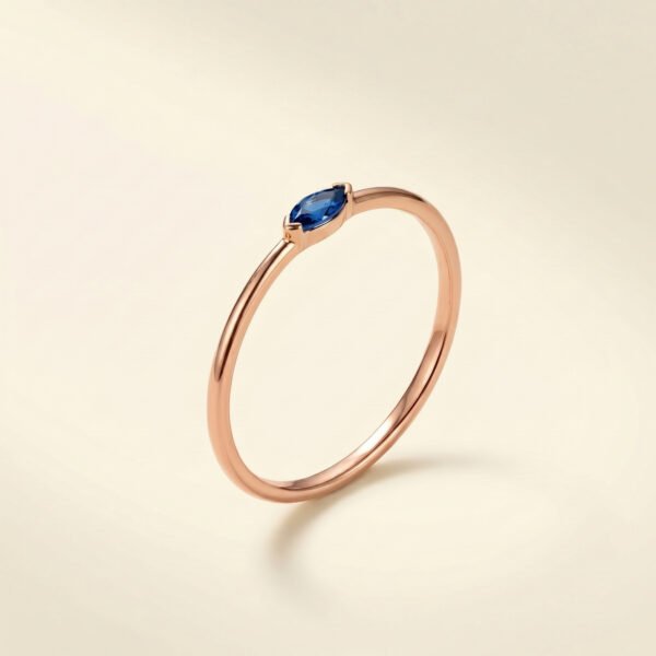 Marquise Sapphire Solitaire Ring Rose Gold