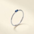 Marquise Sapphire Solitaire Ring Silver