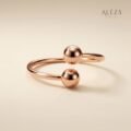 Minimalist Ball Open Cuff Bracelet Rose Gold