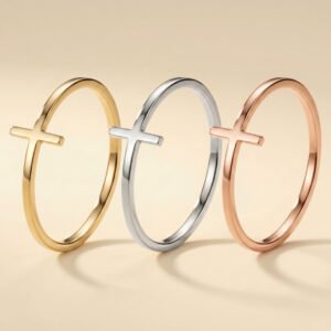 Minimalist Cross Open Ring