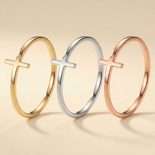 Minimalist Cross Open Ring