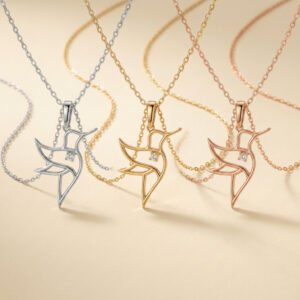 Minimalist Dove Outline Necklace