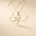 Minimalist Dove Outline Necklace Gold