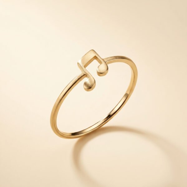 Minimalist Music Note Ring Gold