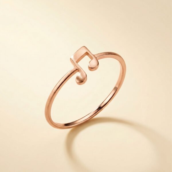 Minimalist Music Note Ring Rose Gold