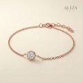 Minimalist Solitaire Crystal Bracelet Rose