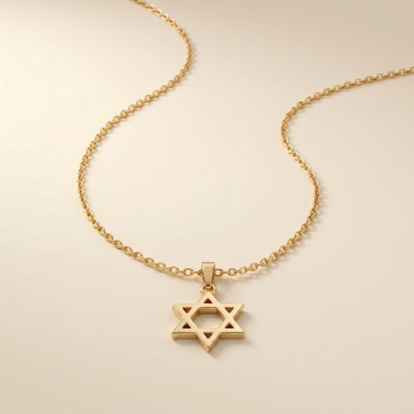 Minimalist Star of David Necklace Gold