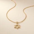 Minimalist Star of David Necklace Gold