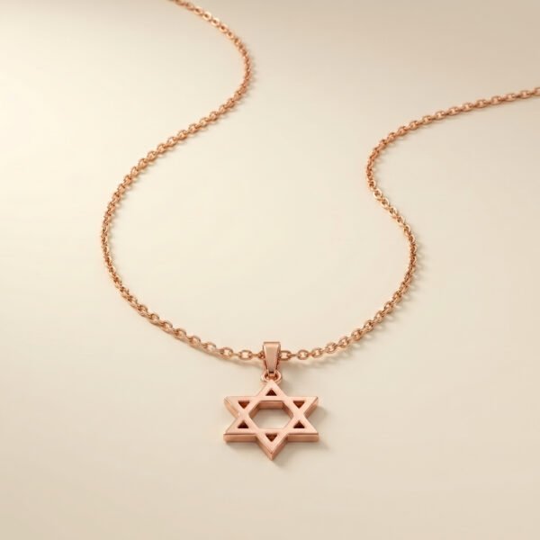 Minimalist Star of David Necklace Rose Gold