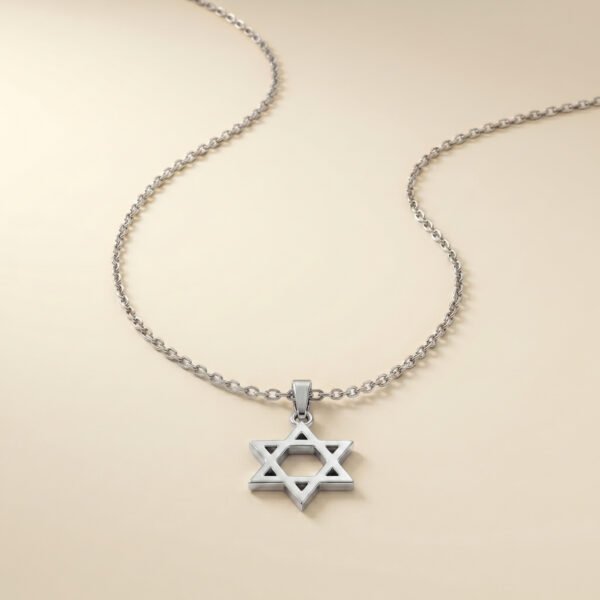 Minimalist Star of David Necklace Silver