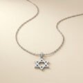 Minimalist Star of David Necklace Silver