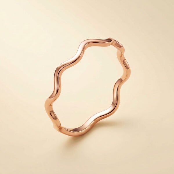 Organic Wave Open Ring Rose Gold