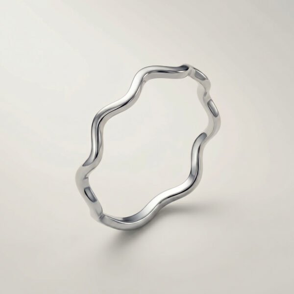 Organic Wave Open Ring Silver