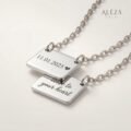 Personalized Double Plate Date Necklace Silver