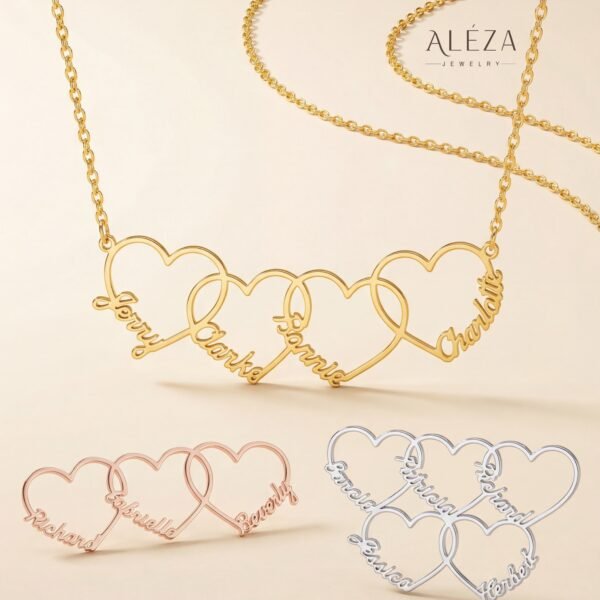 Personalized Family Heart Necklace