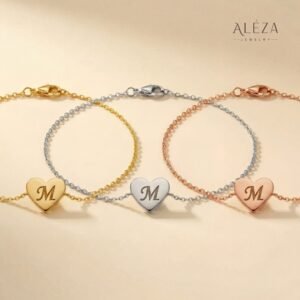 Personalized Initial Heart Bracelet