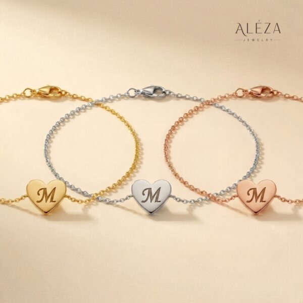 Personalized Initial Heart Bracelet Personalized Initial Heart Bracelet