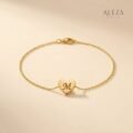 Personalized Initial Heart Bracelet Gold